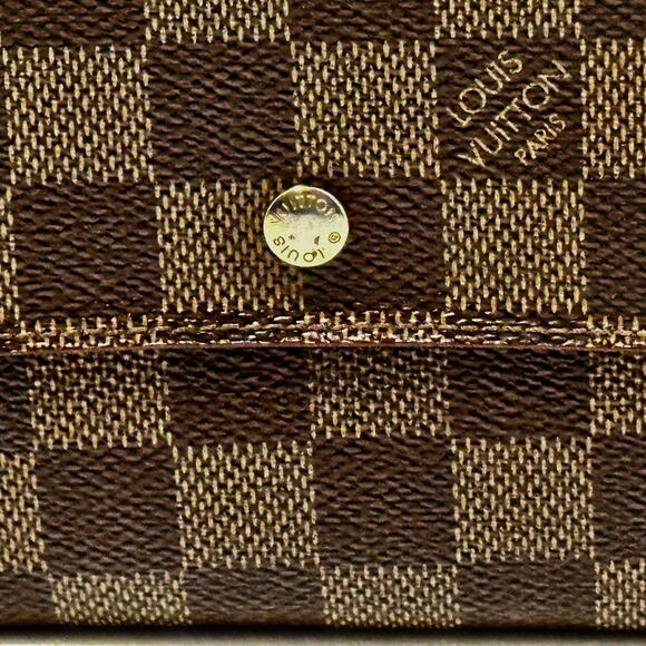Authentic LOUIS VUITTON Elise Wallet Trifold Portefeuille Damier Ebene Canvas - Picture 13 of 15